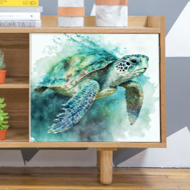 Sea Turtle and Bubbles Decoupage