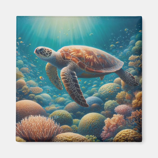 Sea Turtle and Coral Magnet (Framsidan)