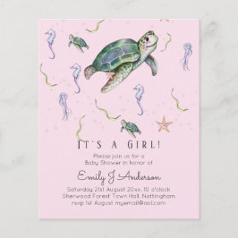 Sea Turtle and Friends Pojke eller Girl Shower Inv