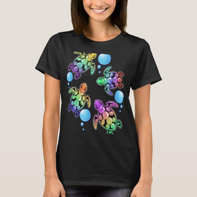 Sea Turtle Animal Högers Animal T Shirt (Framsida)