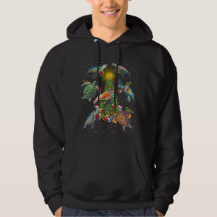 Sea Turtle Animal Lover Lighting Sea Turtle Jesus Hoodie