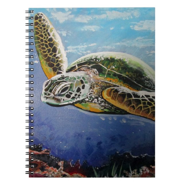 Sea Turtle Anteckningsbok Med Spiral (Framsidan)