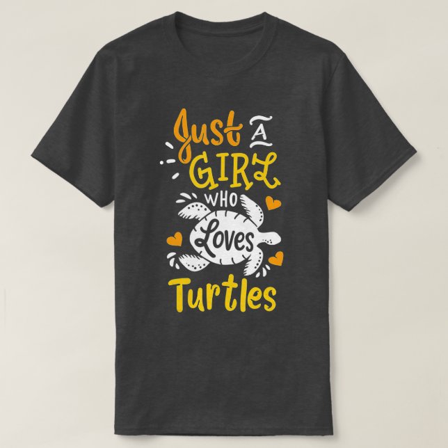 Sea Turtle är bara en flicka som Kärlek Turtles Fu T Shirt (Design framsida)