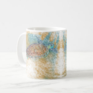 Sea Turtle Art Coastal Art Kaffemugg