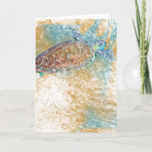 Sea Turtle Art Note Kort