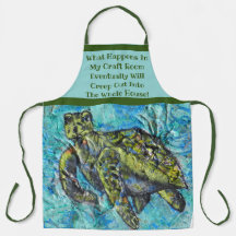Sea Turtle Art och Crafter's Apron