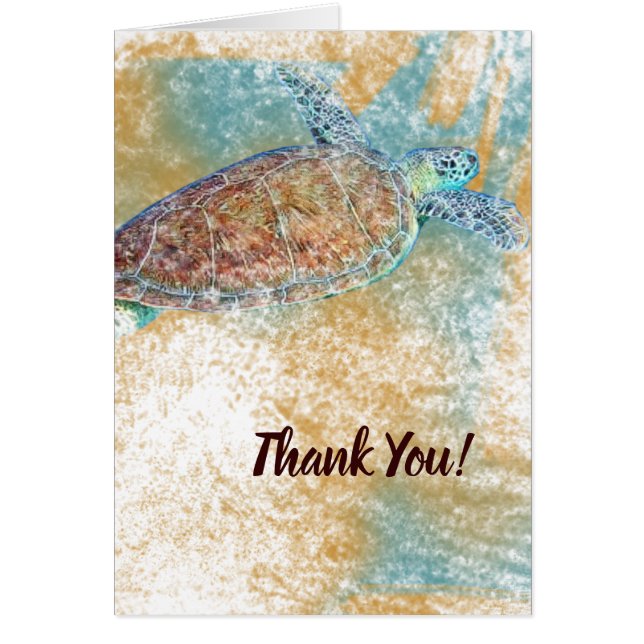 Sea Turtle Art - tack för ditt kort (Framsidan)