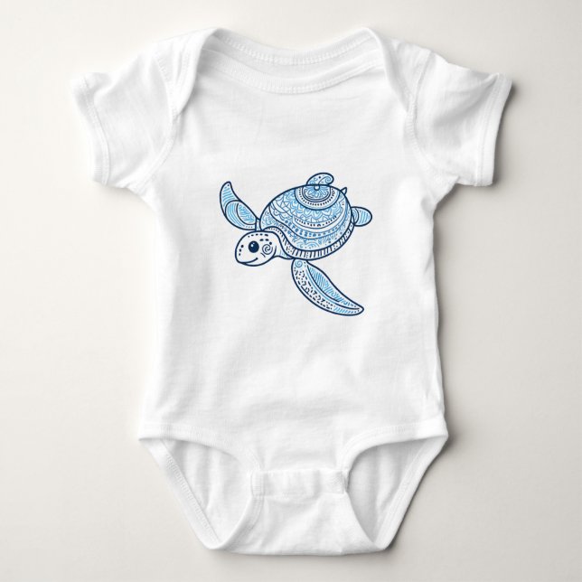 Sea Turtle Baby Bodykostdräkt T Shirt (Framsida)