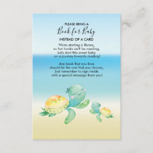 Sea Turtle Baby Shower Bok för Baby Card Tilläggskort