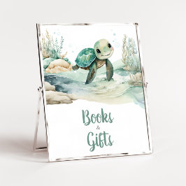 Sea Turtle Baby Shower Bokar och Gifts Poster