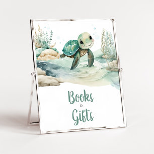 Sea Turtle Baby Shower Bokar och Gifts Poster