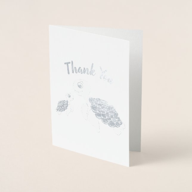 Sea Turtle Baby Shower Co-Ed Gender Neutral Folierat Kort (Framsida)
