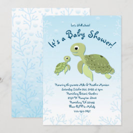 Sea Turtle Baby Shower Co-Ed Gender Neutral Inbjudningar