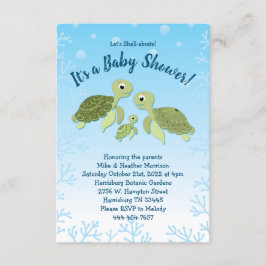 Sea Turtle Baby Shower Co-Ed Gender Neutral Inbjudningar