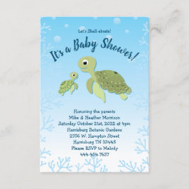 Sea Turtle Baby Shower Co-Ed Gender Neutral Inbjudningar