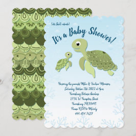 Sea Turtle Baby Shower Co-Ed Gender Neutral Inbjudningar