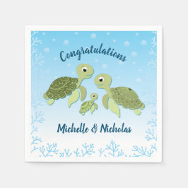 Sea Turtle Baby Shower Co-Ed Gender Neutral Pappersservett