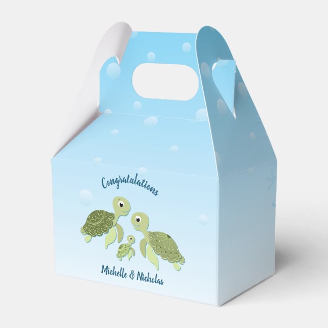 Sea Turtle Baby Shower Co-Ed Gender Neutral Presentaskar (Framsidan Sidan)