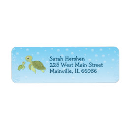 Sea Turtle Baby Shower Co-Ed Gender Neutral Returadress Etikett