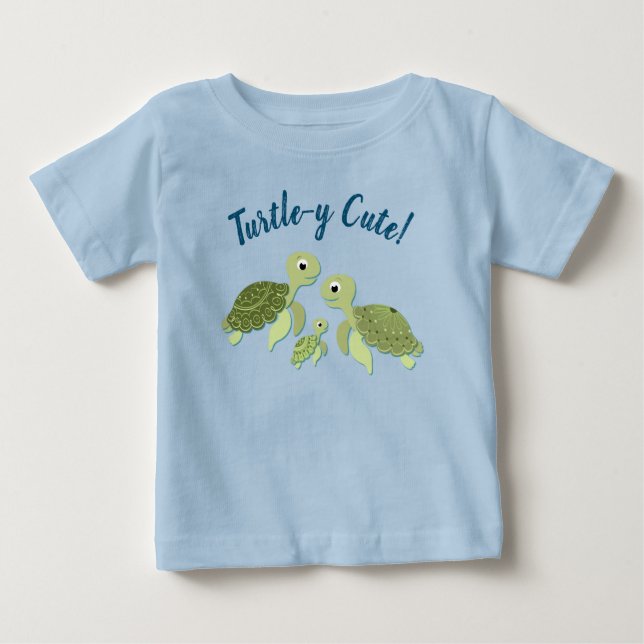 Sea Turtle Baby Shower Co-Ed Gender Neutral T Shirt (Framsida)