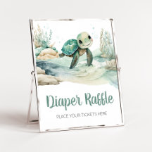 Sea Turtle Baby Shower Diaper Raffle