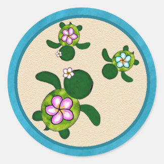 Sea TURTLE Baby Shower (Honu) 01C2 Sticker-TWILLIN Runt Klistermärke
