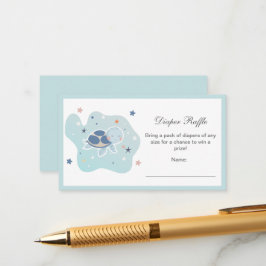 Sea Turtle Baby Shower | Kute Ocean Diaper Raffle Tilläggskort