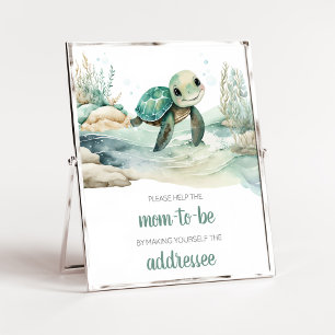 Sea Turtle Baby Shower Kuvert Station Poster