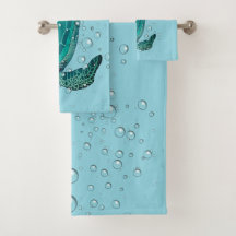 Sea Turtle Bathroom Towel Set