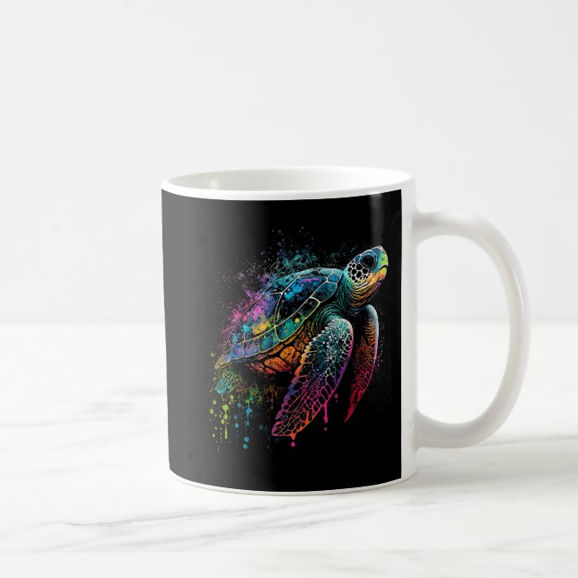 Sea Turtle Beach Älskare Ocean Animal Graphit Nove Kaffemugg (Höger)