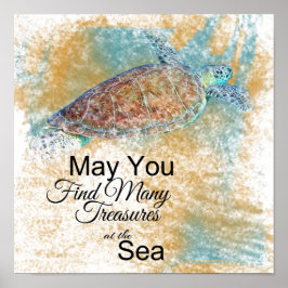 Sea Turtle Beach Art Quote Poster