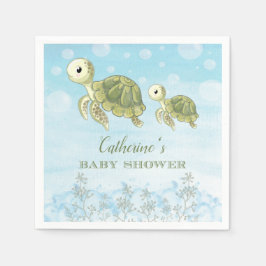 Sea Turtle Beach Ocean Baby Shower Pappersservett