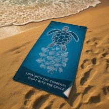 Sea Turtle Beach Towel - Simma med valutorna