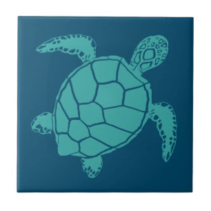 Sea Turtle Blue Kakelplatta