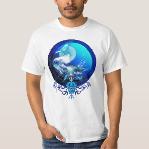 SEA TURTLE BLUE MÅNE TÄVLING SWEATSHIRT T SHIRT