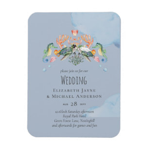 Sea Turtle Bröllop, med Bride and Groom Magnet