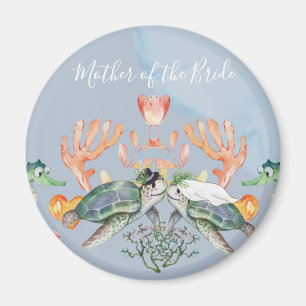 Sea Turtle Bröllop, med Bride and Groom Magnet