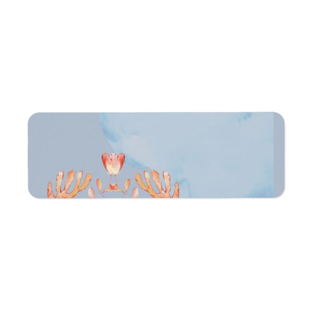 Sea Turtle Bröllop, med Bride and Groom Returadress Etikett (Framsidan)