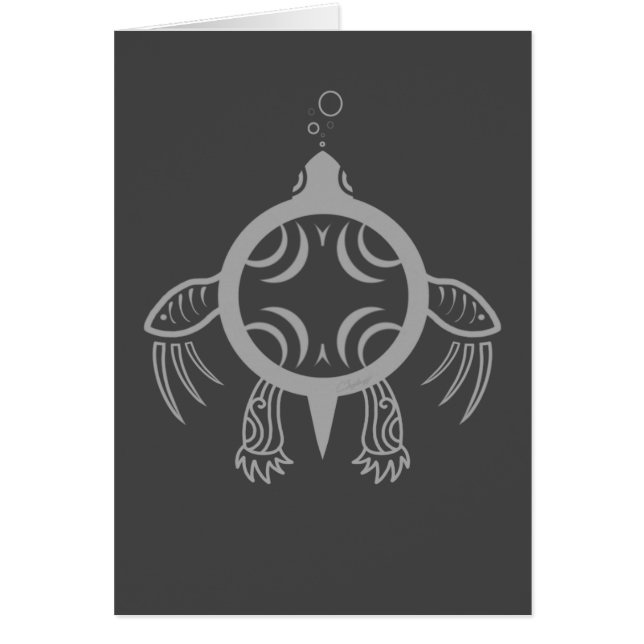 Sea Turtle Bubbles Hälsningskort (Framsidan)