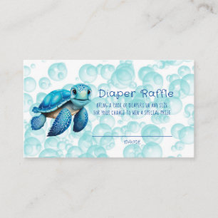Sea Turtle Bubbles Sjögräs Boy Diaper Raffle Visitkort