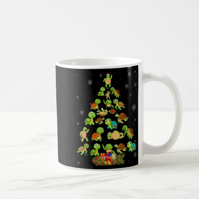 Sea Turtle Christmas Tree Matching Family Xmas Tre Kaffemugg (Höger)