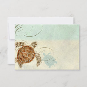 Sea Turtle Coastal Beach Watercolor Coastal Ocean Tack Kort
