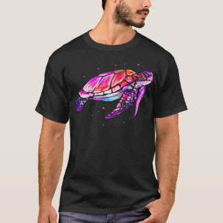 Sea Turtle Colorful Ocean Dyka Gift T Shirt