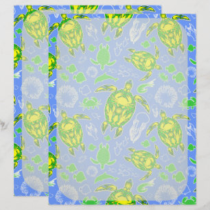 Sea Turtle Coral Reef Marine Life Symbol Brevhuvud