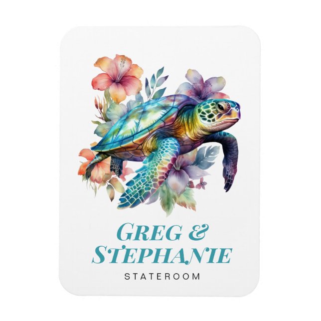 Sea Turtle Cruise Frakt Stateroom Magnet (Vertikal)