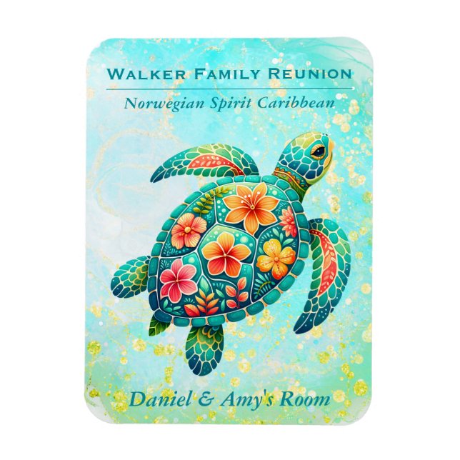 Sea Turtle Cruise Frakt Stateroom Magnet (Vertikal)