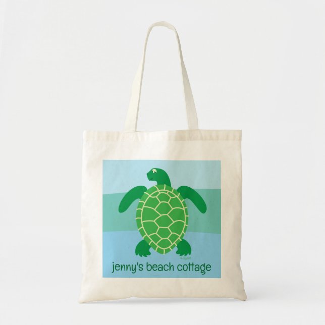 Sea Turtle Custom  Tote Bag Tygkasse (Framsidan)