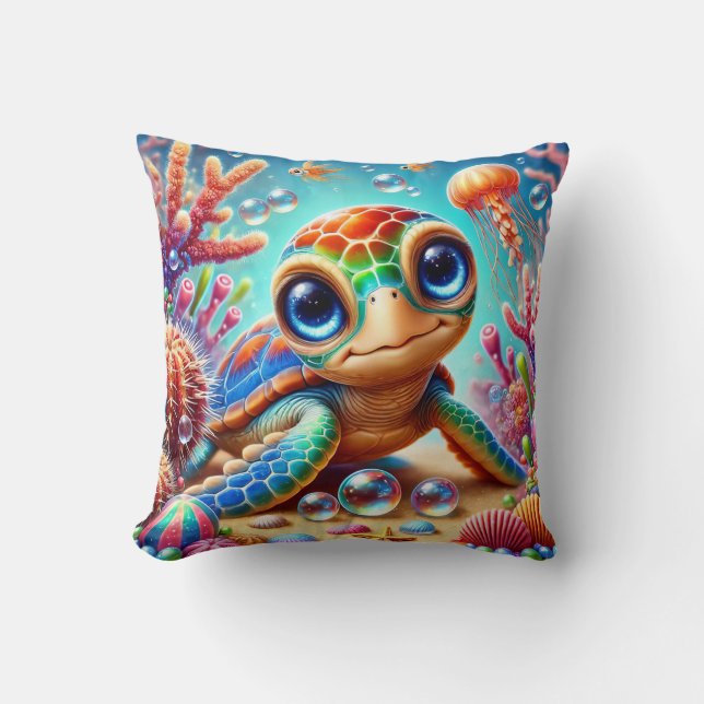 Sea Turtle Dekorativ kudde (Framsida)