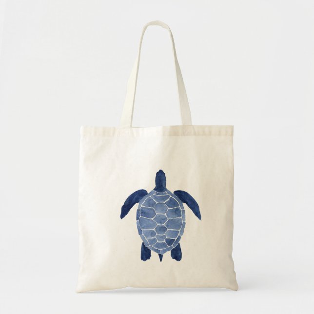 Sea Turtle Design i Indigo Tygkasse (Framsidan)