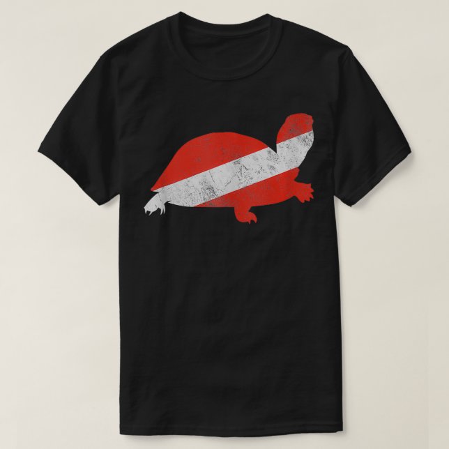 Sea Turtle Dive Flagga Dyka Älskare 1 T Shirt (Design framsida)
